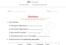 Numbers, Grade 5 mathematics practice worksheet